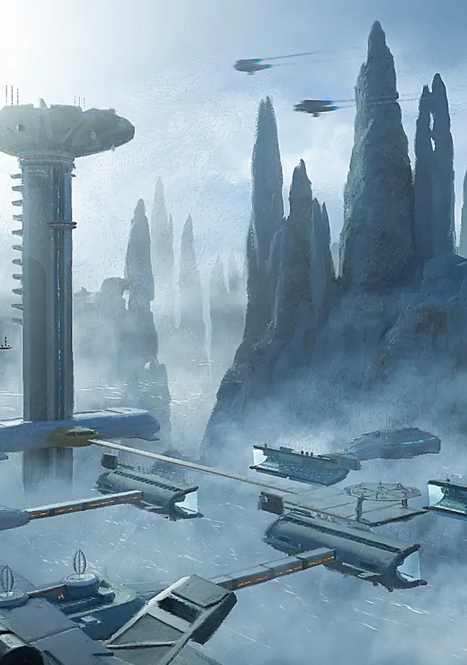 Rainey, futuristic City landscape at night while